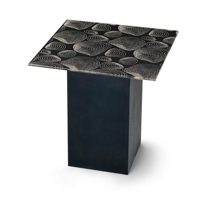 PERLA Square End Table with Matte Black Base