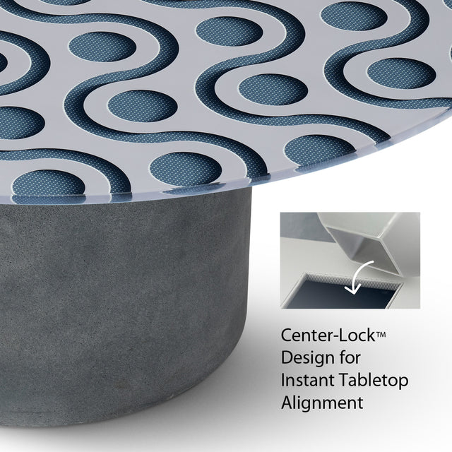 TEKNA Round Coffee Table with Cement Gray Base