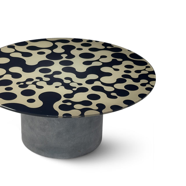 AUGUSTA Round Coffee Table with Cement Gray Base