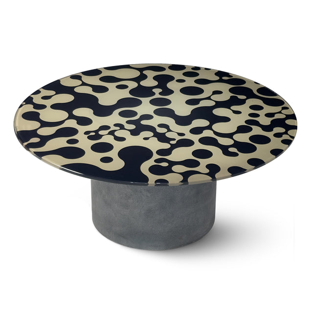 AUGUSTA Round Coffee Table with Cement Gray Base