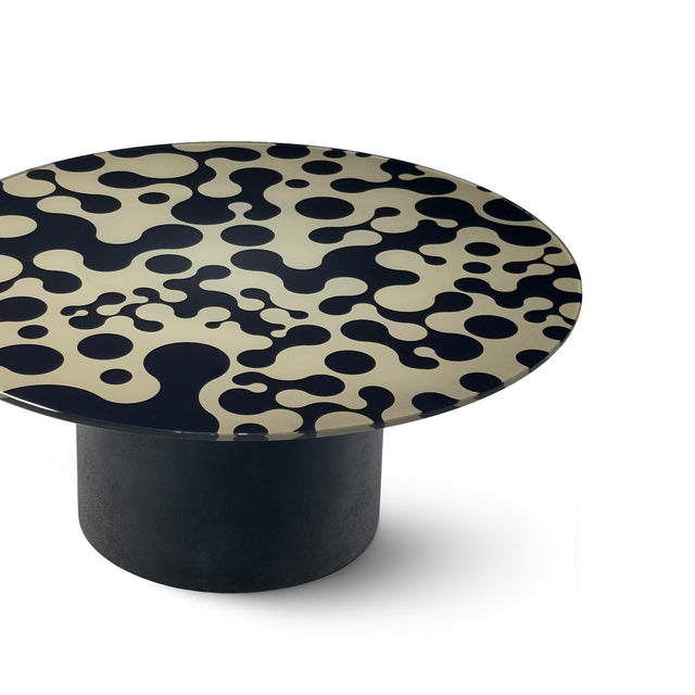 AUGUSTA Round Coffee Table with Matte Black Base