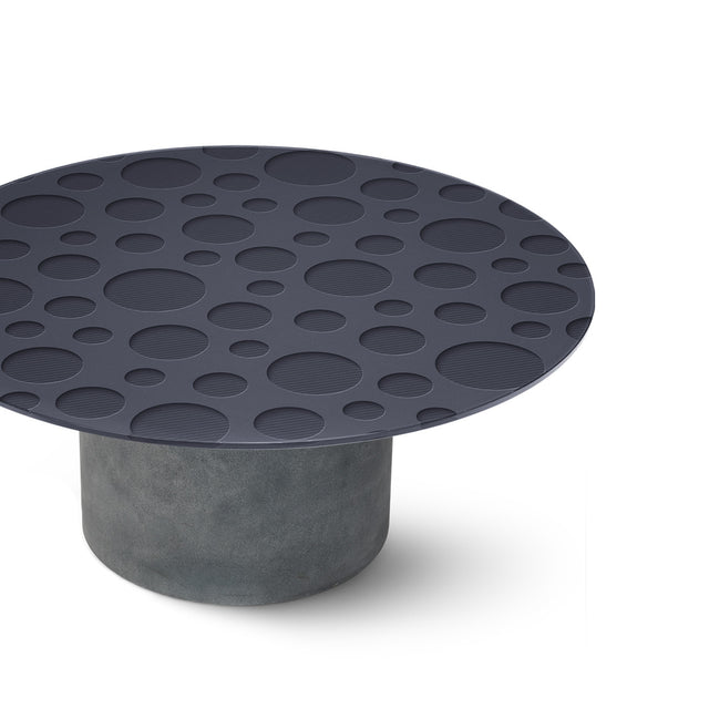 Luna Round Coffee Table with Cement Gray Base