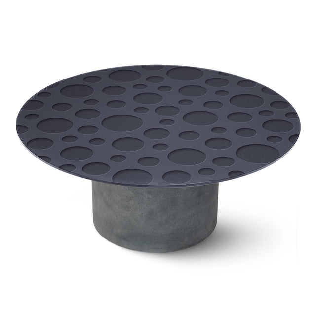 Luna Round Coffee Table with Cement Gray Base