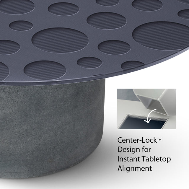 Luna Round Coffee Table with Cement Gray Base