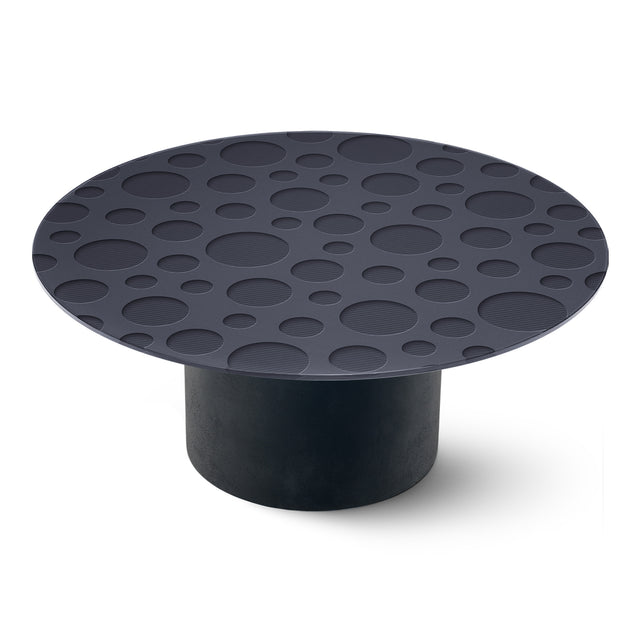 Luna Round Coffee Table with Matte Black Base