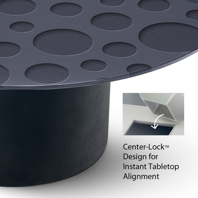 Luna Round Coffee Table with Matte Black Base