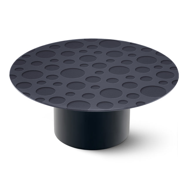 Luna Round Coffee Table with Glossy Black Base