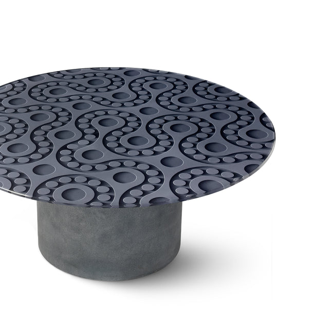 POLARIS Round Coffee Table with Cement Gray Base