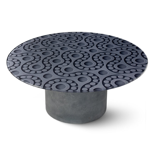 POLARIS Round Coffee Table with Cement Gray Base