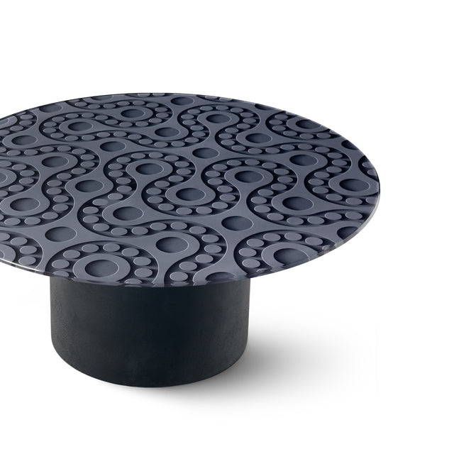 POLARIS Round Coffee Table with Matte Black Base