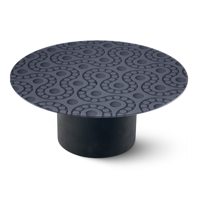 POLARIS Round Coffee Table with Matte Black Base