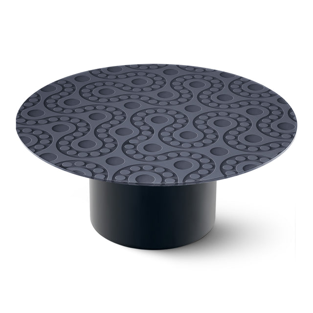 POLARIS Round Coffee Table with Glossy Black Base