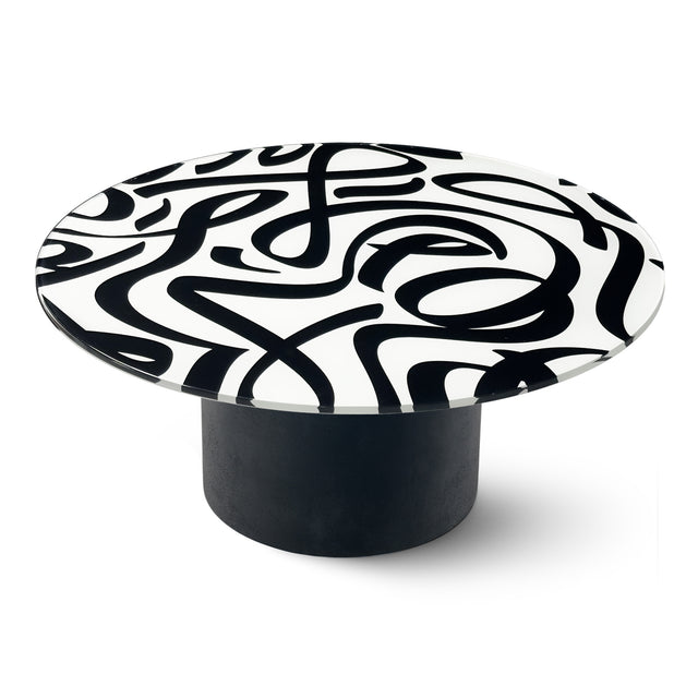 TANGO Round Coffee Table with Matte Black Base