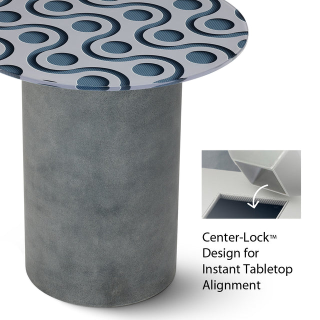 TEKNA Round End Table with Cement Gray Base