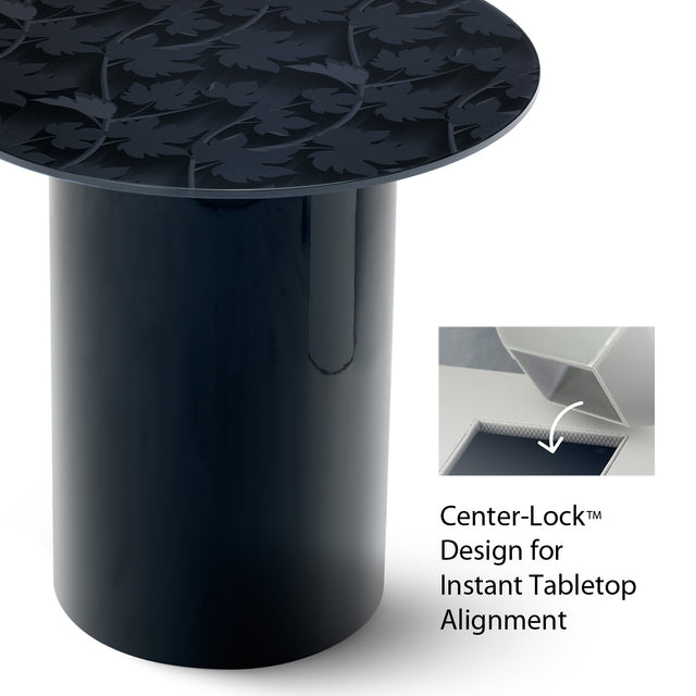 BLACK FOREST 2-pc. End Table Set with Glossy Black Base