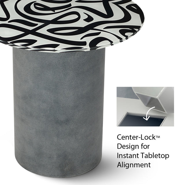 TANGO Round End Table with Cement Gray Base