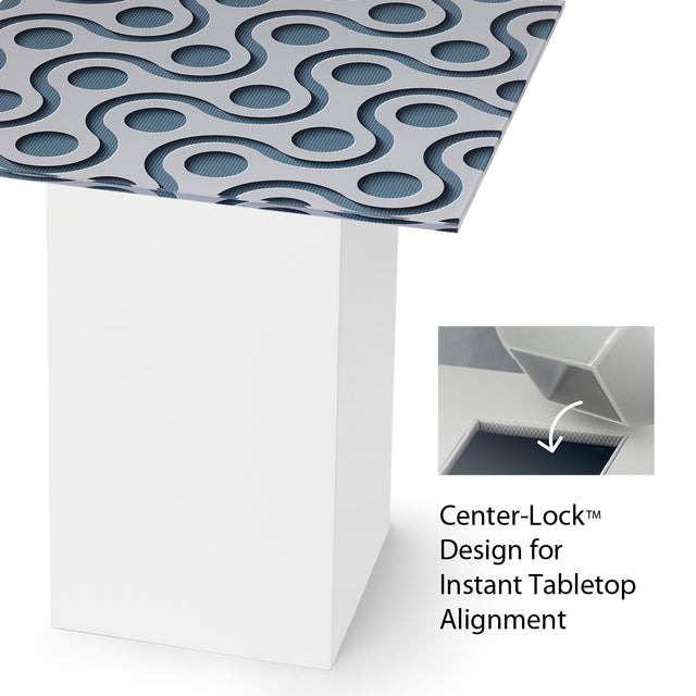 TEKNA Square End Table with Glossy White Base