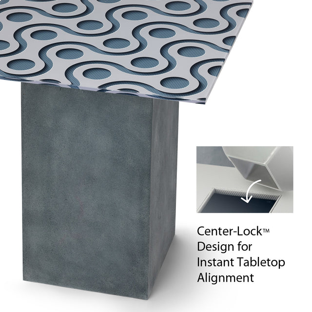 TEKNA Square End Table with Cement Gray Base