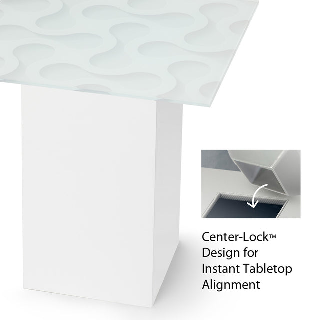 ECOLOFT Square End Table with Glossy White Base