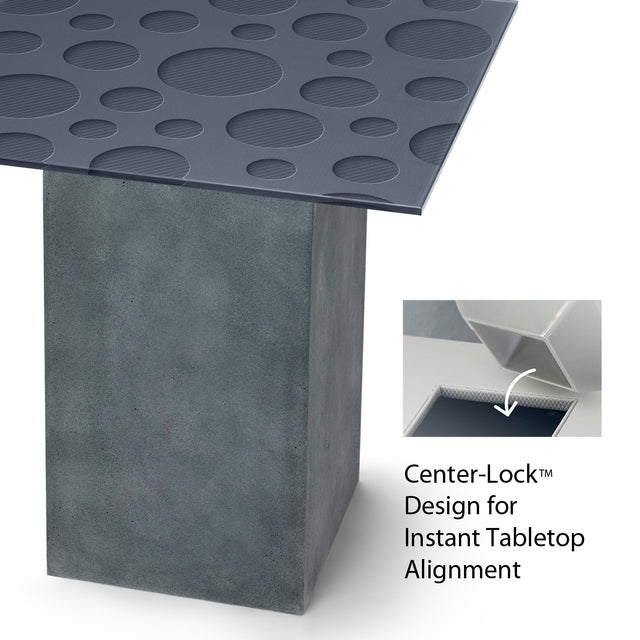 LUNA Square End Table with Cement Gray Base