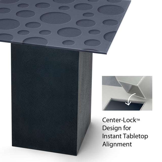 LUNA Square End Table with Matte Black Base