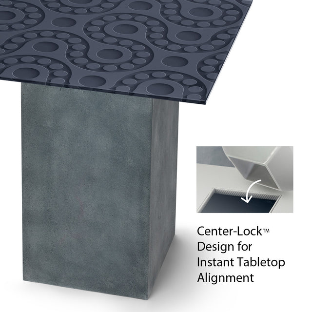 POLARIS Square End Table with Cement Gray Base