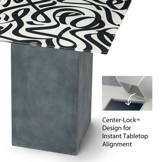 TANGO Square End Table with Cement Gray Base