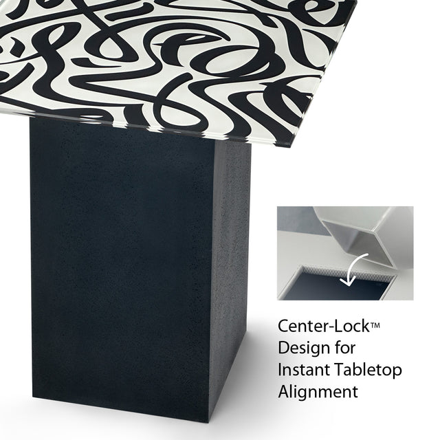 TANGO Square End Table with Matte Black Base