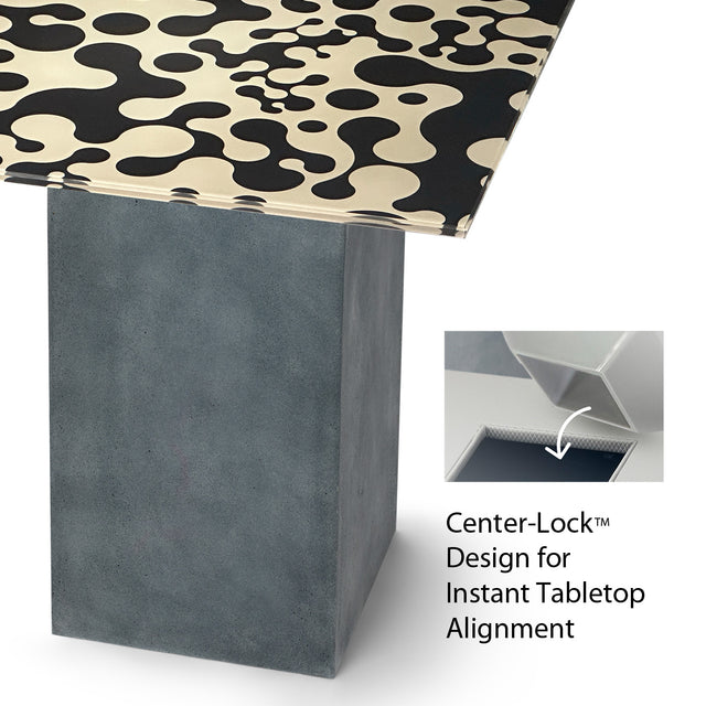 AUGUSTA Square End Table with Cement Gray Base