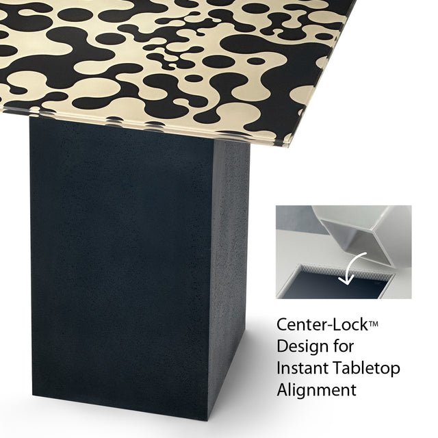 AUGUSTA Square End Table with Matte Black Base