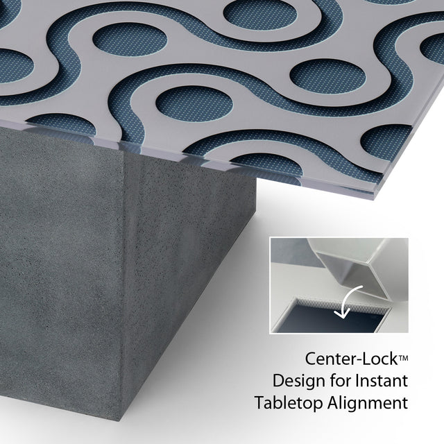 TEKNA Square Coffee Table with Cement Gray Base