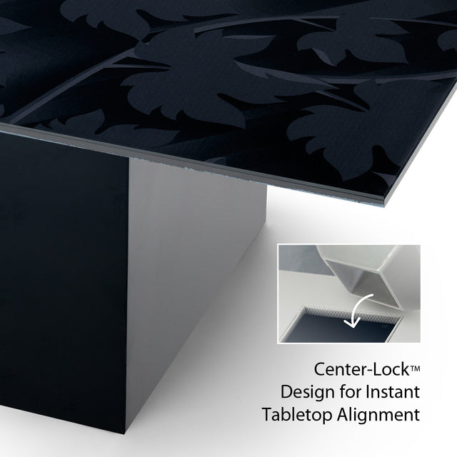 BLACK FOREST Rectangular Coffee Table with Glossy Black Base