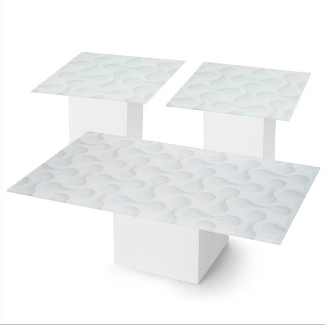 ECOLOFT 3-pc. Coffee & End Table Set with Glossy White Base