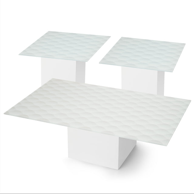 LUVIA 3-pc. Coffee & End Table Set with Glossy White Base