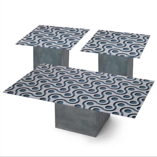 TEKNA 3-pc. Coffee & End Table Set with Cement Gray Base