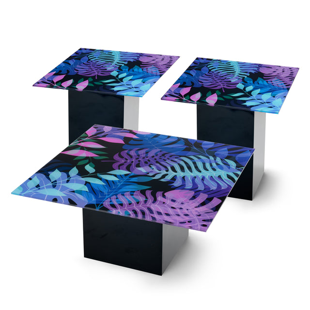 UTOPIA 3-pc. Coffee & End Table Set with Glossy Black Base