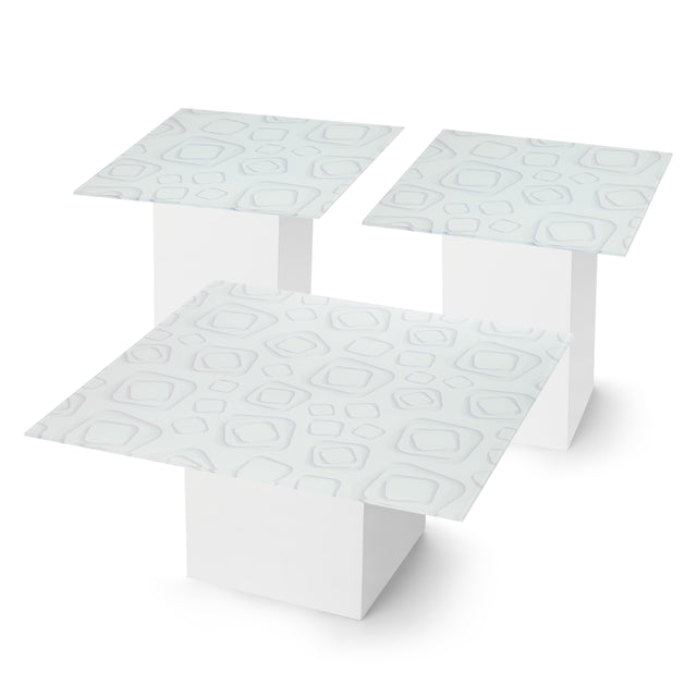 CUBIX 3-pc. Coffee & End Table Set with Glossy White Base