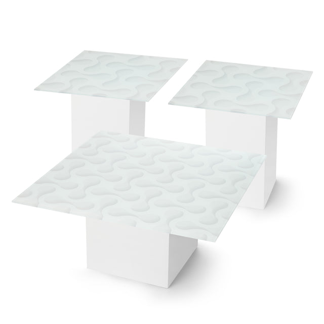 ECOLOFT 3-pc. Coffee & End Table Set with Glossy White Base