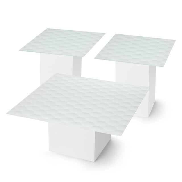 LUVIA 3-pc. Coffee & End Table Set with Glossy White Base