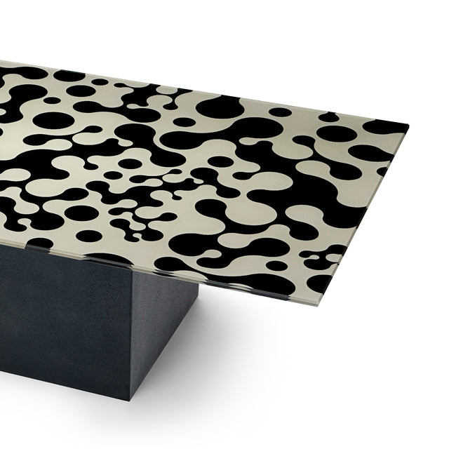 AUGUSTA Rectangular Coffee Table with Matte Black Base