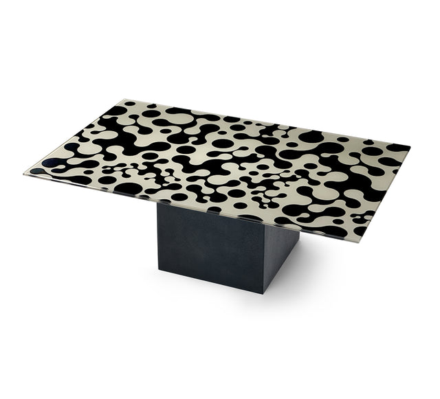 AUGUSTA Rectangular Coffee Table with Matte Black Base