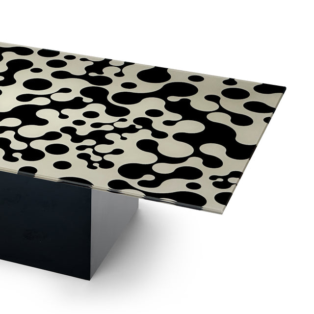 AUGUSTA Rectangular Coffee Table with Glossy Black Base