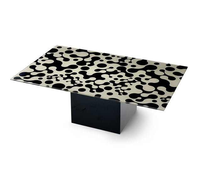 AUGUSTA Rectangular Coffee Table with Glossy Black Base