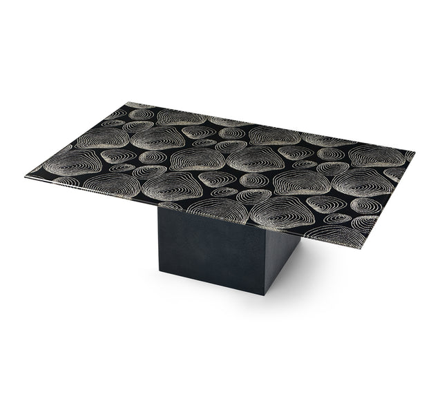 PERLA Rectangular Coffee Table with Matte Black Base