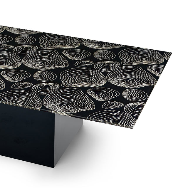 PERLA Rectangular Coffee Table with Glossy Black Base