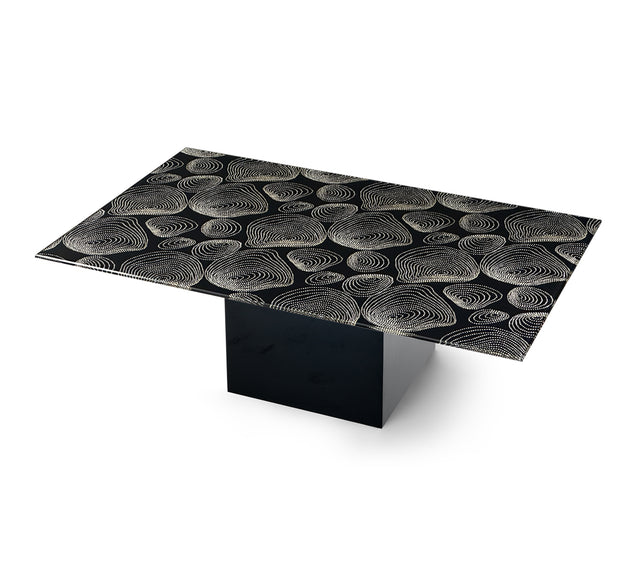 PERLA Rectangular Coffee Table with Glossy Black Base