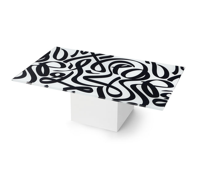 TANGO Rectangular Coffee Table with Glossy White Base