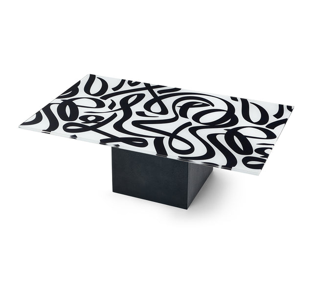 TANGO Rectangular Coffee Table with Matte Black Base