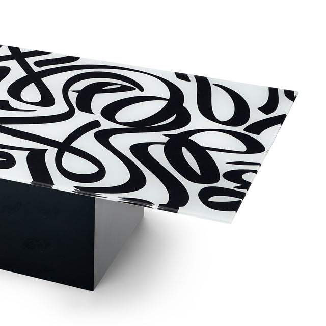 TANGO Rectangular Coffee Table with Glossy Black Base