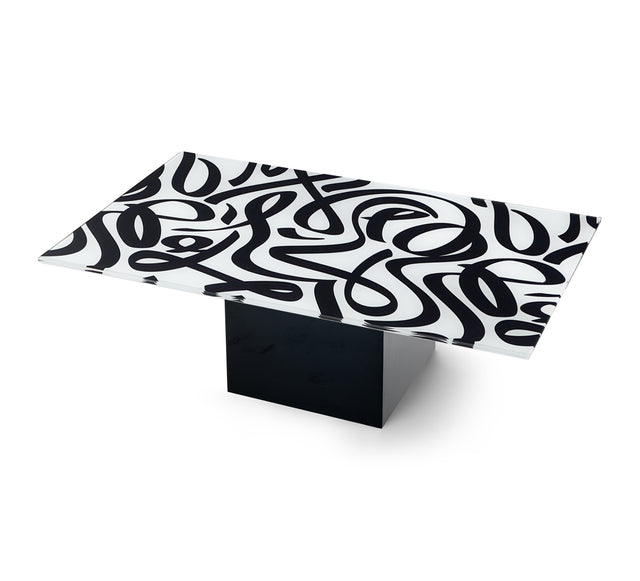 TANGO Rectangular Coffee Table with Glossy Black Base